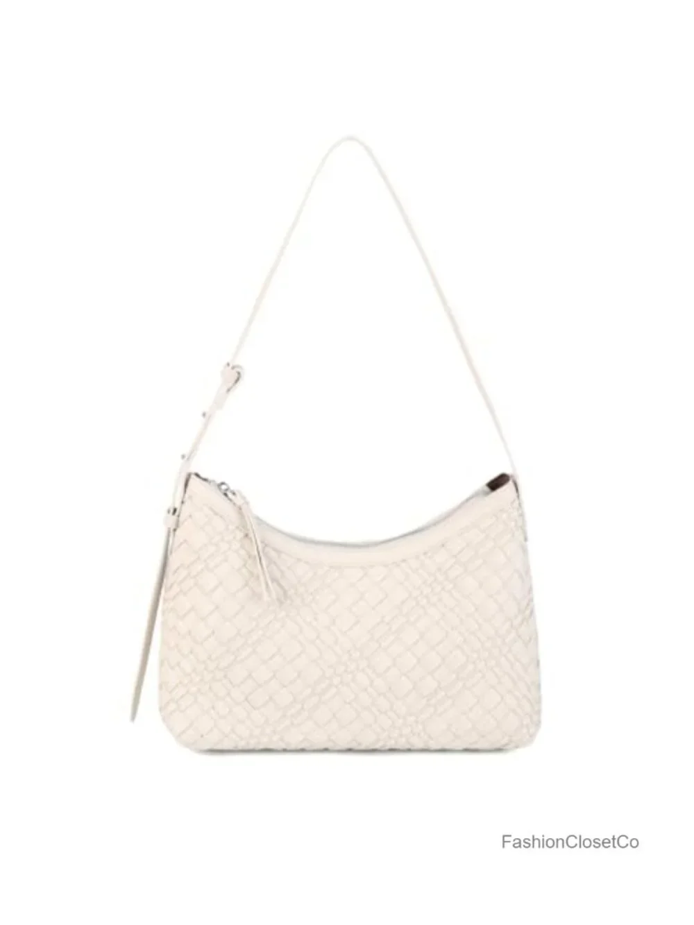 Hand-Woven Vegan Leather Hobo Purse Underarm Bag